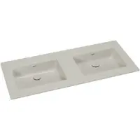 Storke Diva double vasque top solid soie grise matte 120 x 52 cm