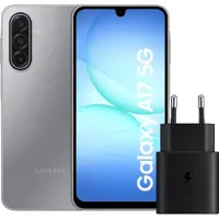 Samsung Galaxy A17 128 Go Gris 5G + Chargeur 25 Watts Noir