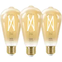 WiZ Connected WiZ Ampoule à Filament Connectée Edison Lot de 3 - Lumière Blanche Chaude à Lumière Blanche Froide - E27