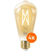 WiZ Connected WiZ Ampoule à Filament Connectée Edison Lot de 4 - Lumière Blanche Chaude à Lumière Blanche Froide - E27