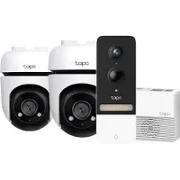 TP-LINK Tapo C500 Lot de 2 + Smart Battery Video Doorbell D230S1
