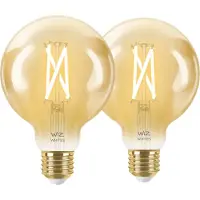 WiZ Connected WiZ Ampoule à Filament Connectée Globe Lot de 2 - Lumière Blanche Chaude à Lumière Blanche Froide - E27