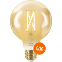 WiZ Connected WiZ Ampoule à Filament Connectée Globe Lot de 4 - Lumière Blanche Chaude à Lumière Blanche Froide - E27