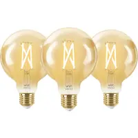 WiZ Connected WiZ Ampoule à Filament Connectée Globe Lot de 3 - Lumière Blanche Chaude à Lumière Blanche Froide - E27