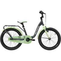 S'Cool Vélo enfant 18 pouces, 1 vitesse, vélo enfant, S’COOL niXe, à partir de 5-7 ans environ, 110-125 cm, gris foncé/vert clair