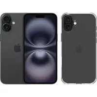 Apple iPhone 16 Plus 128 Go Noir + BlueBuilt Protective Back Cover Transparent