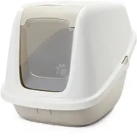 Savic Maison de toilette Nestor Giant pour chat - blanc / moka
