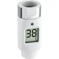 TFA Thermomètre de douche numérique, Thermomètre + hygromètre, Blanc