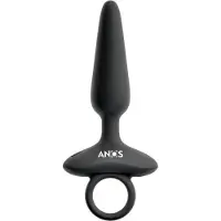 ANOS - plug anal vibrant avec poignée - silicone noir