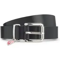 HUGO Ceinture en cuir italien avec passant orné d’une breloque logo empilée