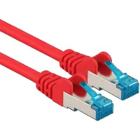 Goobay Câble patch CAT 6A, S/FTP (PiMF), rouge, 5 m - conducteur en cuivre (CU), gaine sans halogène (LSZH)