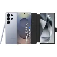 Samsung Galaxy S25 Ultra 256 Go Argent 5G + BlueBuilt Book Case Noir