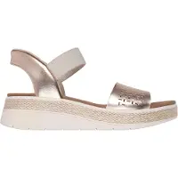 SKECHERS Sandales plates BOBS SUN RAY STEP ASIDE femmes - Doré - 37
