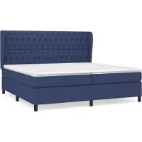 vidaXL Lit boxspring avec matelas bleu 200x200 cm Tissu