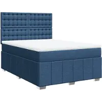 vidaXL Lit boxspring avec matelas bleu 160x200 cm Tissu