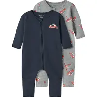Name it Firetruck Long Sleeve Pyjama 2 Units Bleu,Gris 2 Months Garçon