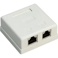 Goobay Prise RJ45 à 2 ports, CAT 6, STP, blanche - blindée