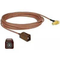 DeLOCK 89683 câble coaxial 5 m FAKRA F SMA RG-316 Noir, Marron, Or, Jaune - Câbles coaxiaux (5 m, FAKRA F, SMA, RG-316, Female Connector/Female Connector, Courbe)