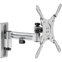 Goobay 71988 Basic Support TV mural Caravan FULLMOTION (M), argent - Support pour téléviseur de 13 à 43 pouces (33 - 109 cm), max. 15 kg, entièrement mobile : pivotant, inclinable, jusqu'à 2