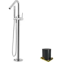 Blaufoss Round Move robinet baignoire îlot avec douchette chrome brillant