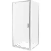 Luca Varess Vidor paroi de douche avec porte pivotante et paroi latérale fixe 90 x 90 cm verre transparent profil chrome brillant