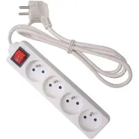 Velleman Bloc multiprise, 4 prises avec interrupteur - câble de 3 m eb4s-3