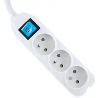 Perel Bloc Multiprise Avec Boîte De Rangement - 3 Prises - Terre Française