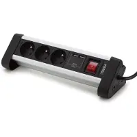 Perel Bloc Multiprise Avec Interrupteur, 3 Prises Avec Terre Française (type E), 2 Ports Usb, 1.4 M, 3g1.5
