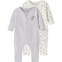 Name it Flower Long Sleeve Pyjama 2 Units Gris,Violet 4 Years Fille