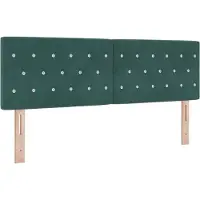 vidaXL Tête de lit LED avec bandes lumineuses LED vert foncé 144 cm velours