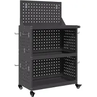 vidaXL Chariot à outils Noir 65 x 35 x 111 cm Acier laminé à froid
