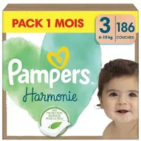 Pampers 186 Couches Harmonie Taille 3 (6kg - 10kg) - Pampers