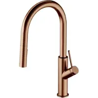Omnires Bend Küchenarmatur, gebürstetes Kupfer