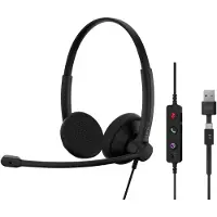 Epos 1001421 Casque et écouteurs filaires avec ports USB Type-C / USB Type-A, noir de bureau