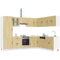 vidaXL Ensemble d'armoires de cuisine Kalmar 14 pcs. chêne Sonoma bois composite