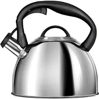 Smile Bouilloire À Induction, Théière Bouilloire Avec Sifflet, Toutes Cuisines, 3 L, , Argent, , Mcn13p