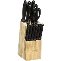 Northix Bloc à couteaux avec 11 couteaux + ciseaux + brun