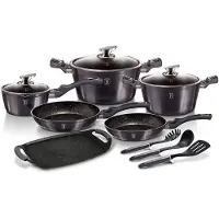 Berlinger Haus ensemble de pots en revetement granit 12 pcs. Carbon ProBH6911