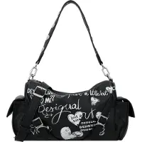 Desigual Sac noir stylé pour femme avec lanières et poches amovibles