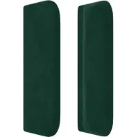 vidaXL Tête de lit avec oreilles vert foncé 163x16x78/88 cm velours