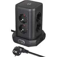 Brennenstuhl Tour de prises 8 voies avec 2xUSB A, 1xUSB C, noir - Bren