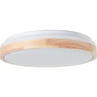 Brilliant Plafonnier Brodsky Ø 39cm blanc avec bois