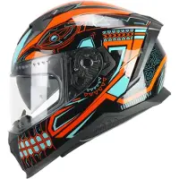 Cgm Casque intégral 311M BLAST Maya Noir Orange Bleu brillant taille XL
