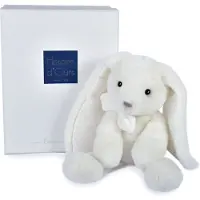 Doudou et Compagnie Lapin Preppy Chic Blanc 30 Cm -