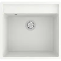 vidaXL Evier de cuisine avec trop-plein blanc granit
