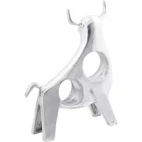 vidaXL Sculpture de Taureau Argent 22x9,5x34 cm Aluminium