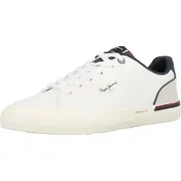 Pepe Jeans pour homme. PMS300011 Trainers Kenton Campus white (41), Blanc, Plat, Lacets, Casuel