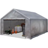 TOOLPORT Tente de stockage 3x6 m abri bâche PVC 350 N imperméable gris