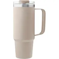Aya & Ida Mug Isotherme AYA&IDA Thermocup with straw Cream Beige 885 ml