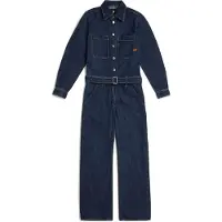 G-Star pour femme. D26877-E090-H494 Combinaison ample 3D à ceinture marine (M), Bleu, Casuel, Coton, Denim, Manche longue